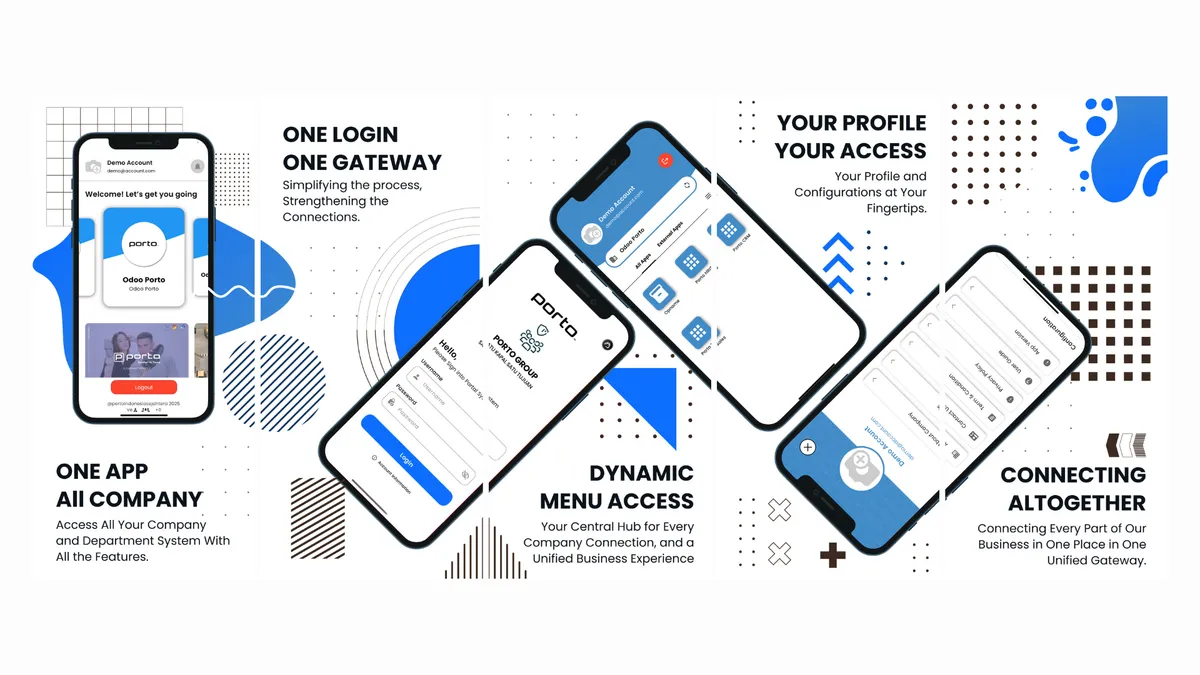 Porto Portal mobile app — unified gateway and navigation screens